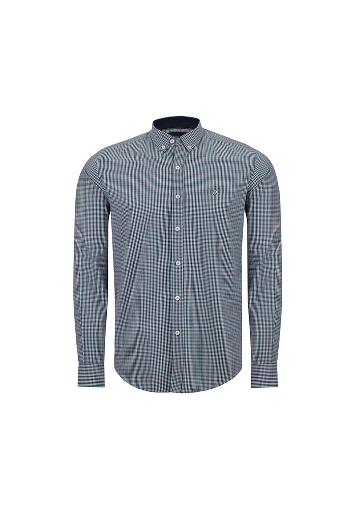 پیراهن آستین بلند چهارخونه ریز رگولار فیت