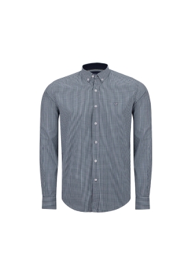 پیراهن آستین بلند چهارخونه ریز رگولار فیت