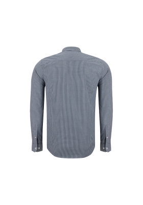 پیراهن آستین بلند چهارخونه ریز رگولار فیت