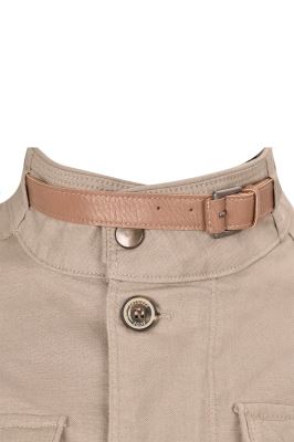 کاپشن کتان جیب پاکتی سگک دار