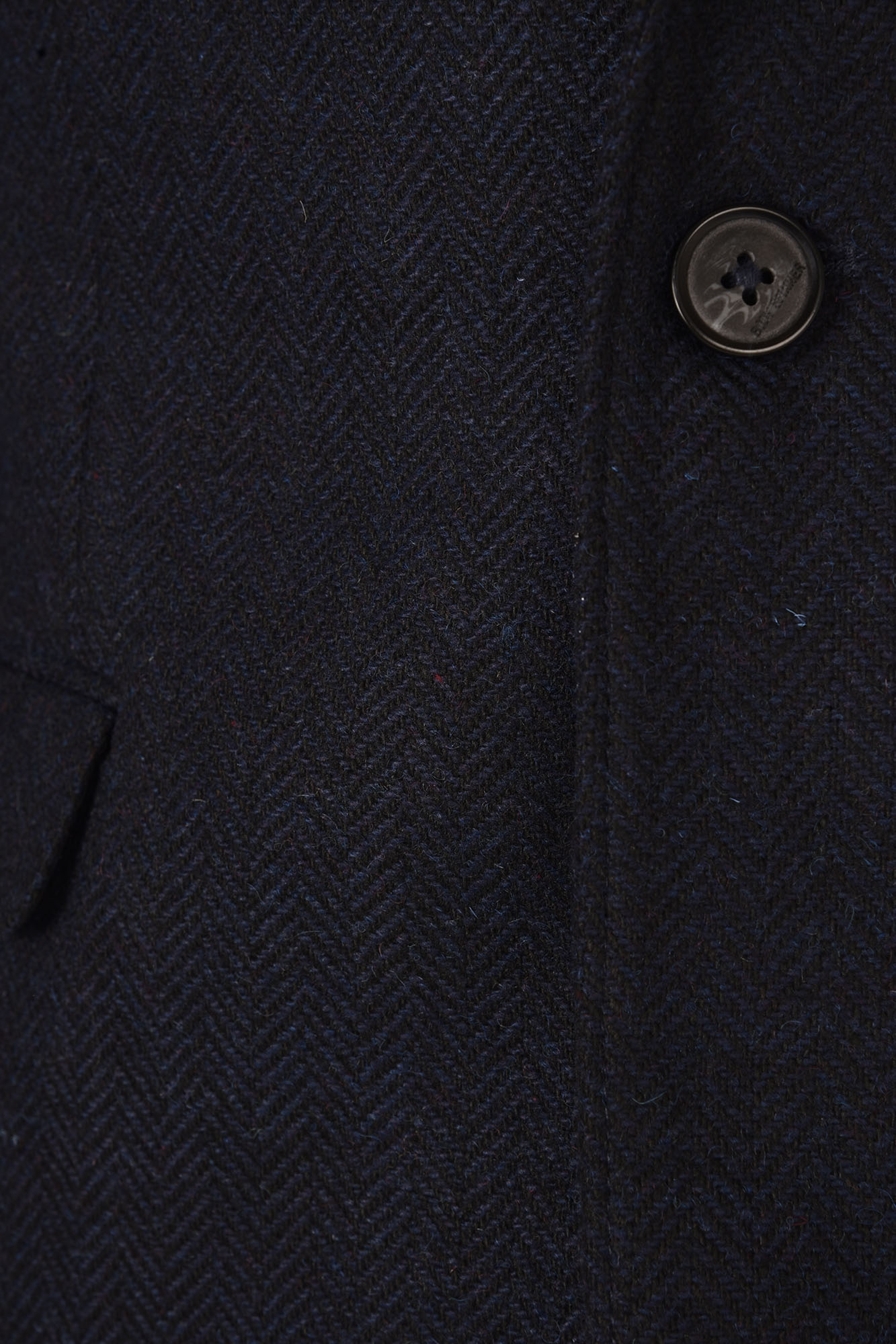 کت یقه بلیزر دو چاک تک دکمه سورمه ای