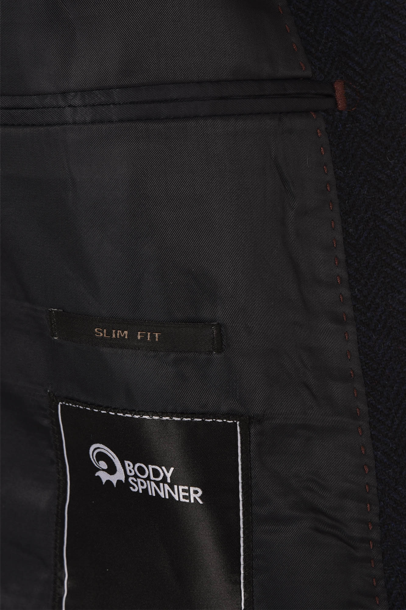 کت یقه بلیزر دو چاک تک دکمه سورمه ای