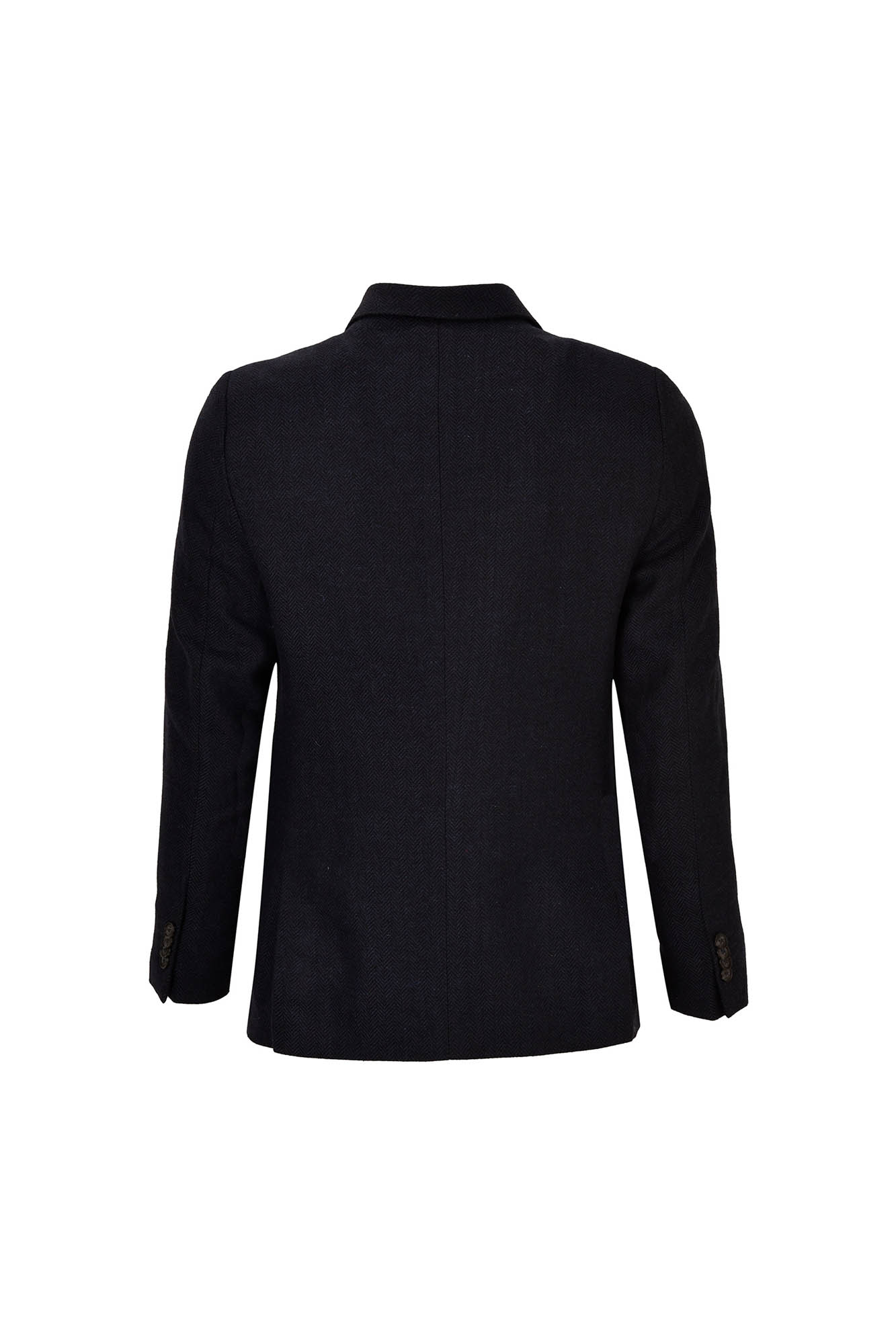 کت یقه بلیزر دو چاک تک دکمه سورمه ای