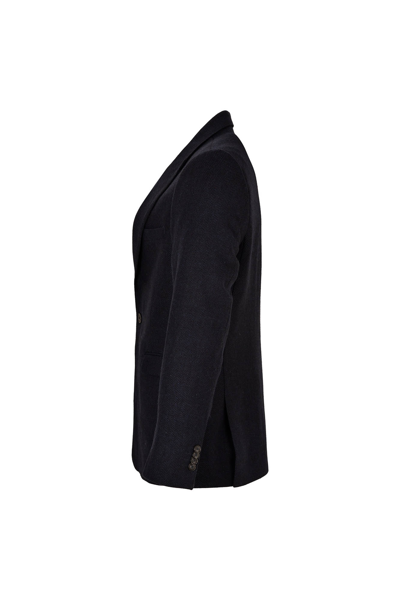 کت یقه بلیزر دو چاک تک دکمه سورمه ای