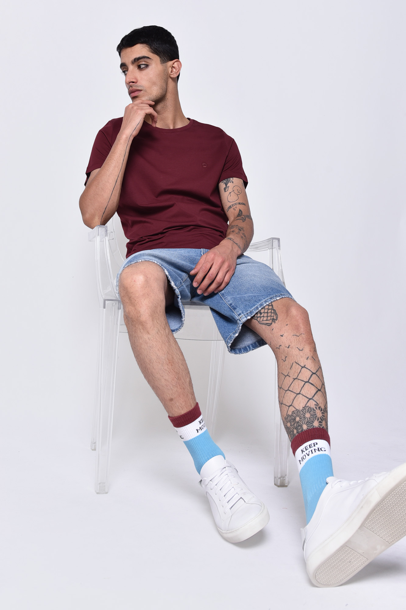 تیشرت آستین کوتاه یقه گرد بیسیک