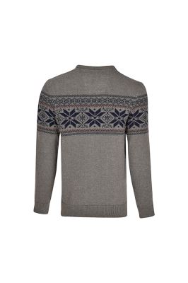 پلیور یقه گرد ژاکارد