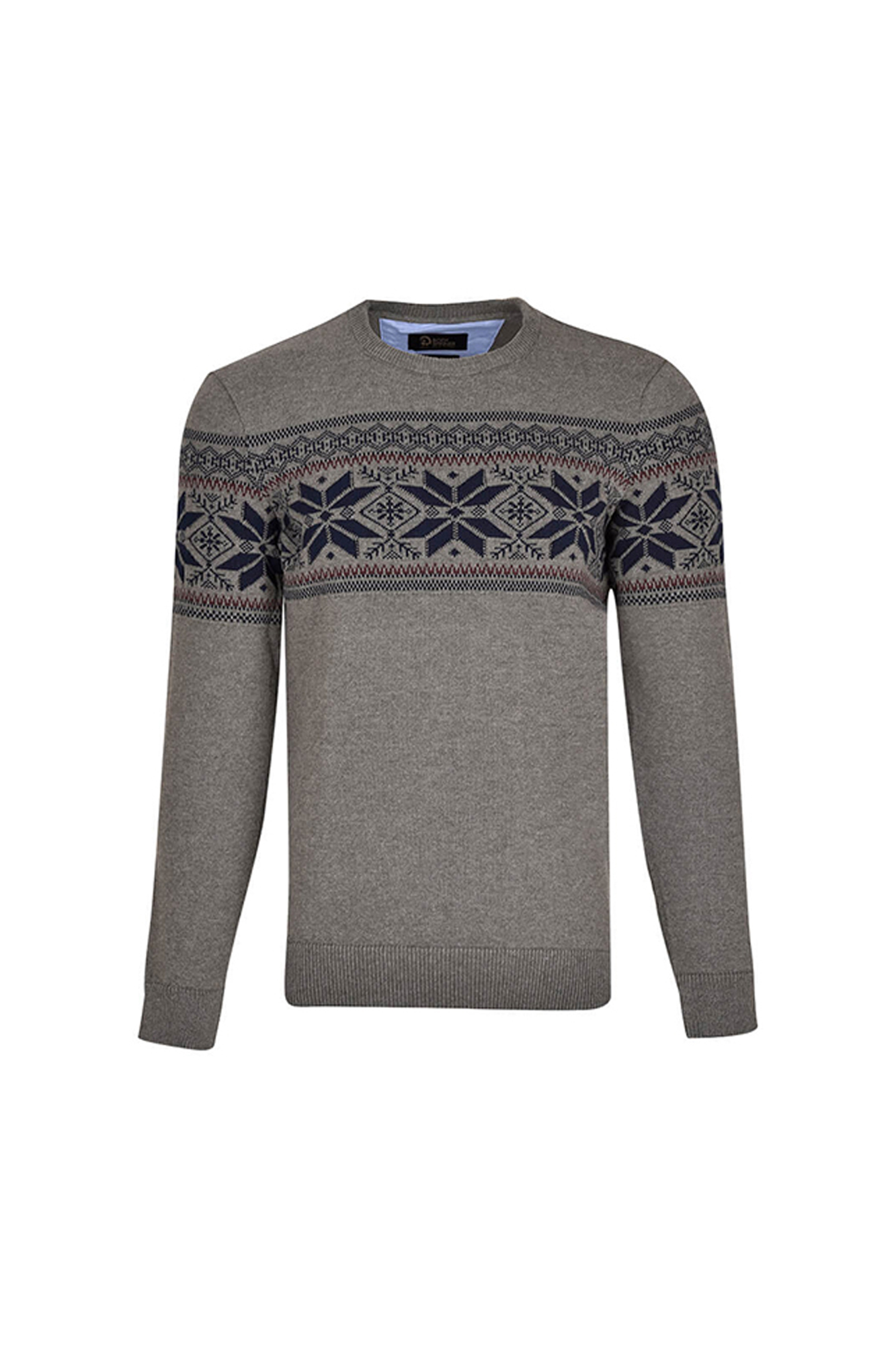 پلیور یقه گرد ژاکارد